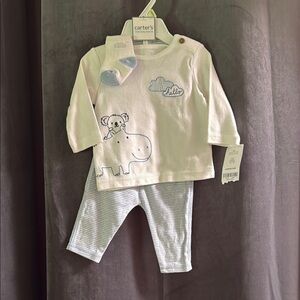 Carter's White and Blue Pajama Set for Cozy Sleep